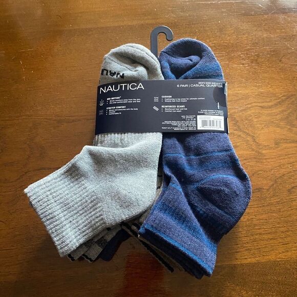 6 PAIR NAUTICA MENS LOW CUT ATHLETIC CUSHION SOCKS  shoe sizes 6 - 12.5 New - Picture 7 of 12